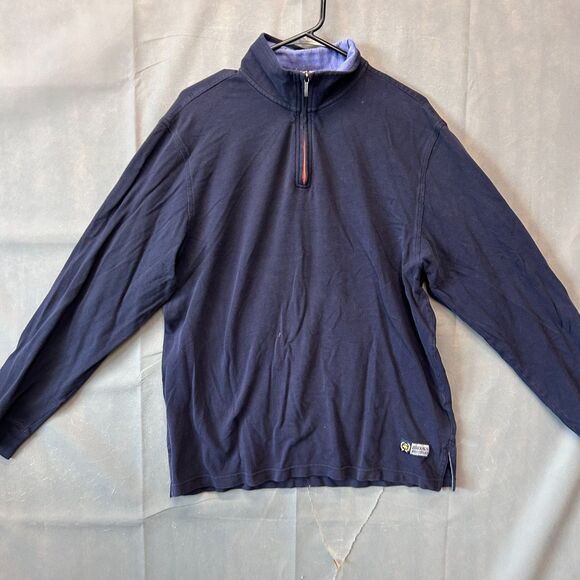 Brooks Brothers Mens Size Large Navy Blue Quarter Zip Pullover Sportswear Casual - Picture 1 of 10